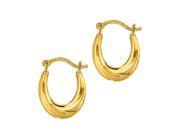 JewelStop 10k Yellow Gold Shiny Oval Shape Small Hoop Earrings