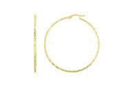 JewelStop 14K Yellow Gold Shiny Round Hoop Earrings Hinged Clasp 1.5mmx45mm