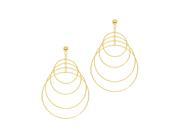 JewelStop 14k Yellow Gold Diamond Cut Circle Drop Earrings 30mmx45mm