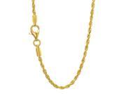 JewelStop 14k Solid Yellow Gold 2.3 mm Diamond cut Rope Chain Lobster Claw Clasp 30