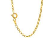 JewelStop 14k Hollow Yellow Gold 1.5 mm Rolo Chain Necklace Spring Ring 24