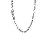 JewelStop 14k Hollow White Gold 2.3 mm Rolo Chain Necklace Lobster Claw 16
