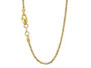 JewelStop 14k Solid 2 Tone Gold 1.5 mm Sparkle Chain Necklace Lobster Claw Clasp 16