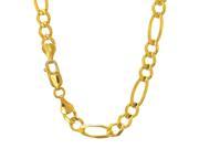 JewelStop 14k Solid Yellow Gold 6mm Figaro Chain Necklace Lobster Claw Clasp 22