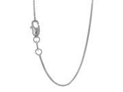 JewelStop 14k Solid White Gold 0.7 mm Box Chain Necklace Lobster Clasp 18
