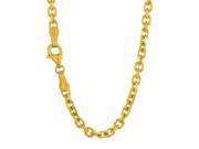 JewelStop 14k Solid Yellow Gold 3.1 mm Cable Chain Necklace Lobster Claw Clasp 20
