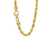 JewelStop 14k Solid Yellow Gold 3.5 mm Diamond cut Rope Chain Lobster Claw Clasp 22