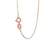 JewelStop 14k Solid Rose Gold 0.6 mm Box Chain Necklace Spring Ring Clasp 20