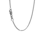 JewelStop 10k Solid White Gold 1 mm Gourmette Curb Chain Necklace Lobster Claw Clasp 20