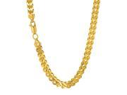 JewelStop 14k Yellow Gold 4.4mm Square Franco Chain Lobster Claw 24