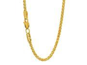 JewelStop 14k Solid Yellow Gold 2.1 mm Round Wheat Chain Necklace Lobster Claw Clasp 22