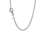 JewelStop 14k Solid White Gold 1.5 mm Round Cable Chain Necklace Lobster Claw 16
