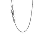 JewelStop 14k Solid White Gold 1.2 mm Wheat Chain Necklace Lobster Claw Clasp 24
