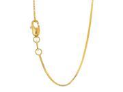 JewelStop 14k Solid Yellow Gold 0.8 mm Box Chain Necklace Lobster Clasp 13