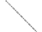 JewelStop 925 Sterling Silver Rhodium Plated 1.5mm Bead Chain Necklace Lobster Claw Clasp 16