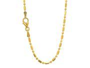 JewelStop 14k Solid Yellow Gold 1.2 mm Diamond cut Bar Bead Chain Lobster Claw Clasp 20