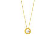 JewelStop 14K Yellow Gold 0.08ct. Diamond Pendant On 0.8mm Cable Link Chain Lobster Claw 18