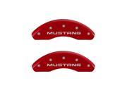MGP Caliper Covers 10224SMPYRD Mustang Red Caliper Covers Engraved Front Rear Set of 4