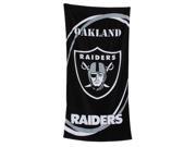 Oakland Raiders Swoosh Velour Beach Towel 30x60