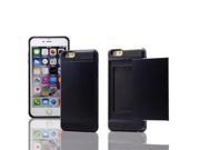 Moonmini Stylish Phone Case Cover Shell Slide Back with Card Holder Storage for iPhone 6 4.7 inch Black