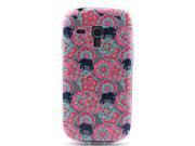 Moonmini Samsung Galaxy S3 Mini i8190 Clear TPU Soft Phone Back Case Cover Protective Shell Flower and Elephants