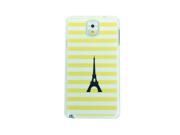 Moonmini Hard PC Snap On Back Case Cover Shell for Samsung Galaxy Note3 Yellow Stripes Paris Tower Pattern