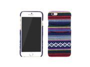 Moonmini Stylish Ethnic National Style Fabric Cloth Grain Design Case Cover Skin with Double Card Holders for iPhone 6 Plus 5.5 Inch