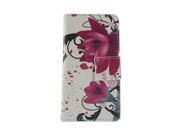 Moonmini Lotus Pattern Book Style PU Leather Folio Flip Case Stand Cover Shell with Card Slots for Sony Xperia E1