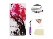 Moonmini Huawei Ascend P7 Ultra thin Soft TPU Phone Back Case Cover Protective Shell Tree Flower
