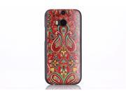 Moonmini National Style Flower Pattern PC Snap On Hard Back Case Cover Protector for HTC One M8