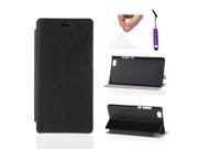 Moonmini for Huawei P8 Lite PU Leather Flip Case Cover Protective Shell Case with Standing Function and Magnetic Closure Black