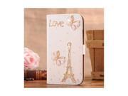 Moonmini Elegant Bling Crystal Rhinestone PU Leather Wallet Pouch Cover Case with Card Holder and Stand Function for Samsung Galaxy Note 2 N7100 Love Butterfl