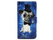 Moonmini PU Leather Flip Case Cover Protective Shell with Card Holders and Magnetic Closure for Sony Xperia Z3 Dog with Hat