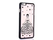 Moonmini Stylish Frosted Back with Embossed Pretty Girl Design Ultra Slim Hard Hybrid Case Cover for iPhone 6 Plus 5.5 Inch Black