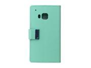 Moonmini Case for HTC One M9 Light Green Stylish PU Leather Flip Stand Case Cover Wallet with Card Holders and Magnetic Closure