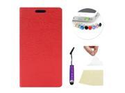Moonmini Case for Samsung Galaxy E7 E700 Red PU Leather Flip Stand Case Cover Wallet with Card Holders and Magnetic Closure
