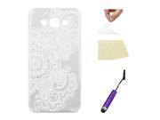 Moonmini Case for Samsung Galaxy J1 Ultra thin Soft TPU Back Case Cover Protective Shell White Flower