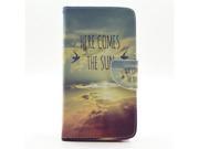 Moonmini Case for Samsung Galaxy Note 4 N9100 Folding Stand Flip Folio Case Cover Wallet Card Slots with Magnetic Closure Sunrise and Birds Pattern