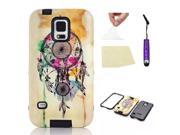 Moonmini Case for Samsung Galaxy S5 i9600 Dream Catcher Pattern Hybrid Combo Body Armor Shockproof Case Cover Protector Black