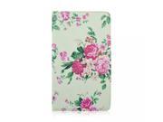 Moonmini For Samsung Galaxy Tab Pro 8.4 inch T320 360 Degrees Rotation PU Leather Flip Stand Case Cover Skin Protector with Elastic Safety Strap Flower