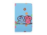 Moonmini For Samsung Galaxy Tab Pro 8.4 inch T320 360 Degrees Rotation PU Leather Flip Stand Case Cover Skin Protector with Elastic Safety Strap Owl Lovers