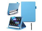 Moonmini Lenovo Yoga Tablet 2 Pro 13.3 inch PU Leather Flip Folio Stand Case Cover with Cards Holder and Hand Strap Blue