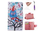Moonmini Case for Apple iPhone 5 5s PU Leather Case Flip Stand Cover Wallet Card Holders with Magnetic Closure Owl
