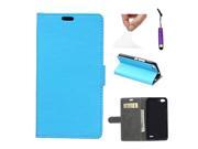 Moonmini Case for Vodafone Smart Ultra 6 PU Leather Case Flip Stand Cover Wallet Card Holders with Magnetic Closure Blue