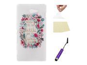 Moonmini Case for Sony Xperia M2 Ultra Slim Hard PC Clear Back Case Cover Shell Protector Flowers