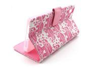 Moonmini Case for BQ Aquaris E5 Multi functional PU Leather Flip Case Cover Wallet Card Slots with Stand and Magnetic Closure Pink Elephant