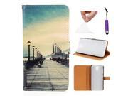 Moonmini Case for LG G2 Mini Multi functional PU Leather Flip Case Cover Wallet Card Slots with Stand and Magnetic Closure Long Bridge