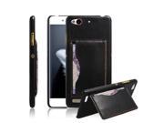 Moonmini Case for ZTE Nubia My Prague Stylish Hard Back Case Cover with Card Holder and Stand Function Black