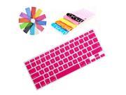 Moonmini Case for Apple Macbook Pro Retina 15 inch Hot Pink Soft Clear Silicone Keyboard Film Cover Skin Protector