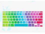 Moonmini Case for Apple Macbook Air 11 inch Rainbow Color Soft Clear Silicone Keyboard Film Cover Skin Protector